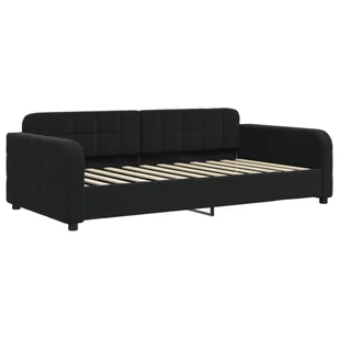 Sofa z funkcją spania, czarna, 90x200 cm, obita aksamitem Lumarko! - Łóżka Sofa z funkcją spania, czarna, 90x200 cm, obita aksamitem Lumarko! - Łóżka - miniaturka - grafika 3
