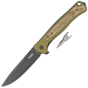 Nóż składany LionSteel Skinny Green Aluminium/Green Canvas Micarta, Old Black MagnaCut by Molletta (SK01A GB) - Noże - miniaturka - grafika 1