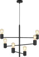 Lampy sufitowe - ZMH Lampa Wisząca Czarny Vintage Żyrandol Stołowa Lampa Wisząca 6 Płomienna E27 Lampa Wisząca Metalowa Industrialna Wisząca Salon Jadalnia Przedpokój - miniaturka - grafika 1