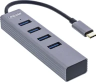 Huby USB - HUB USB InLine InLine® USB 3.2 Gen.1 Type C hub 4x USB-A 5Gbps, OTG, metal case 33271N - miniaturka - grafika 1