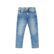 Spodnie męskie - Cropp - Jeansy regular z efektem sprania - Niebieski - miniaturka - grafika 1