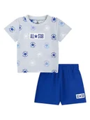 Kaftaniki dla niemowląt - Converse 2-częściowy zestaw w kolorze szaro-niebieskim - miniaturka - grafika 1