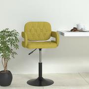 Krzesła - shumee shumee Obrotowe krzesło stołowe zielone obite tkaniną - miniaturka - grafika 1