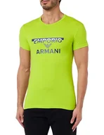 Koszulki męskie - Emporio Armani Męski t-shirt Crew Neck Megalogo, Lime, M - miniaturka - grafika 1