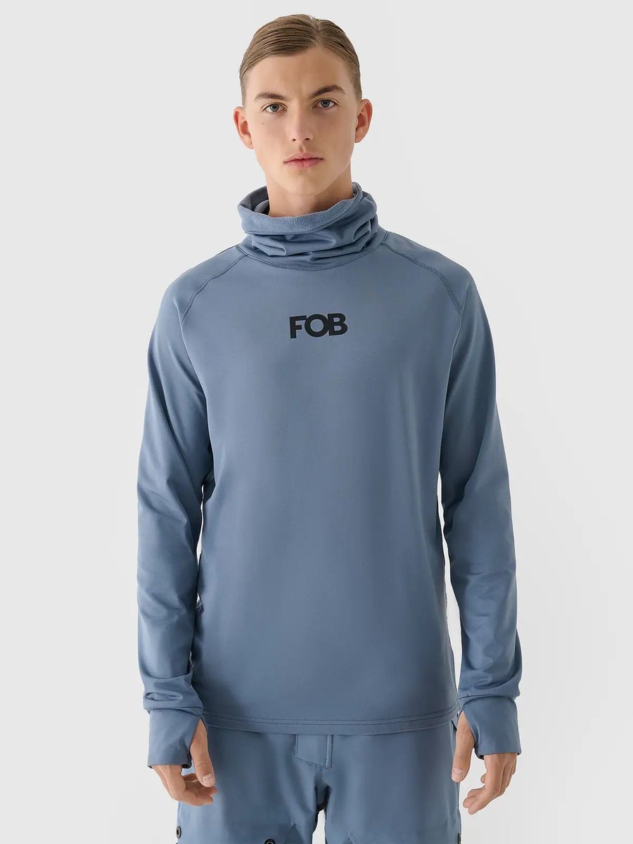 Męska bluza termiczna drapana 4F 4FWAW24UBRUM080-32S Granatowy XL