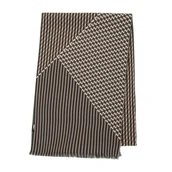 Apaszki i szaliki męskie - Męski szal jedwabny we wzory zielono - brązowy - miniaturka - grafika 1