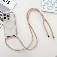 Inne - TEMU Elegancki naszyjnik na szyję z przewodem do telefonu z przezroczystą etui zaprojektowany dla modeli iPhone 16E, 16, 15, 14, 13, 12 Pro Max i 11, - miniaturka - grafika 1