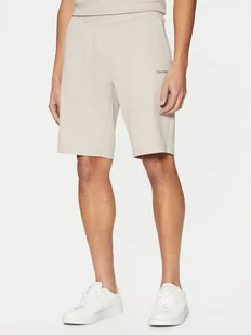 Calvin Klein Szorty sportowe Micro Logo K10K111208 Beżowy Regular Fit - Spodenki męskie - miniaturka - grafika 1