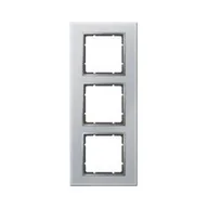 Klawisze i ramki - Hager polo B.7 Ramka 3x aluminium szkło B.7 GLAS ramka szklana 3- krot.aluminium 10136414 10136414 - miniaturka - grafika 1