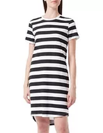 Sukienki - ONLY Sukienka damska Onlmay S/S Stripe Dress JRS, Black/Stripes:cloud Dancer (Kia), M - miniaturka - grafika 1