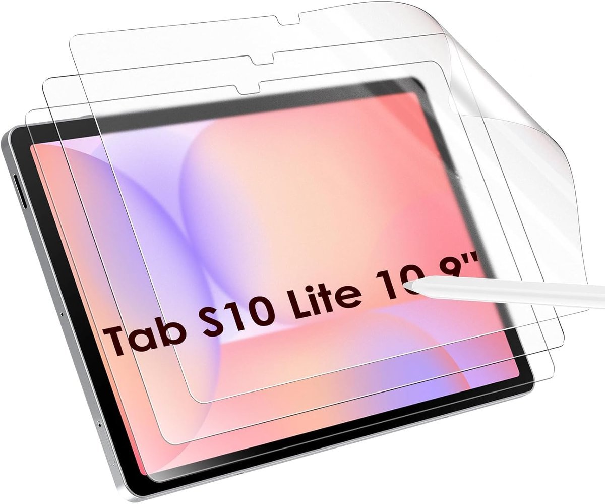 WD&CD 3-pak ochraniaczy ekranu kompatybilnych z Samsung Galaxy Tab S10 Lite/S10 FE 2025/S9 FE/S9/S8 25.9 cm, miękki, przezroczysty papier PET, ultra..