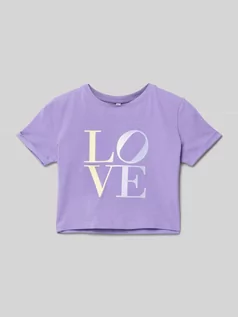 Koszulki dla dziewczynek - T-shirt z nadrukiem z napisem - grafika 1