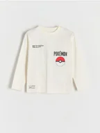 Bluzki dla chłopców - Reserved - Longsleeve Pokémon - złamana biel - miniaturka - grafika 1