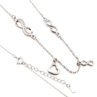 Naszyjniki - Srebrny naszyjnik serce nieskończoność - miniaturka - grafika 1
