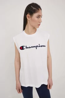 Koszulki i topy damskie - Champion top bawełniany kolor biały - grafika 1