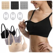 Biustonosze ciążowe - Zestaw 3szt. biustonosz do karmienia + haftki + klipsy - XXL - miniaturka - grafika 1