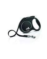 Smycze dla psów - FLEXI Smycz automatyczna Black Design M taśma 5 m kol. czarny - miniaturka - grafika 1
