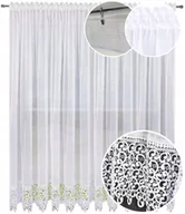 Firany - Firana gładka z koronką 230x400 firany do salonu z gipiurą długie firanka - miniaturka - grafika 1