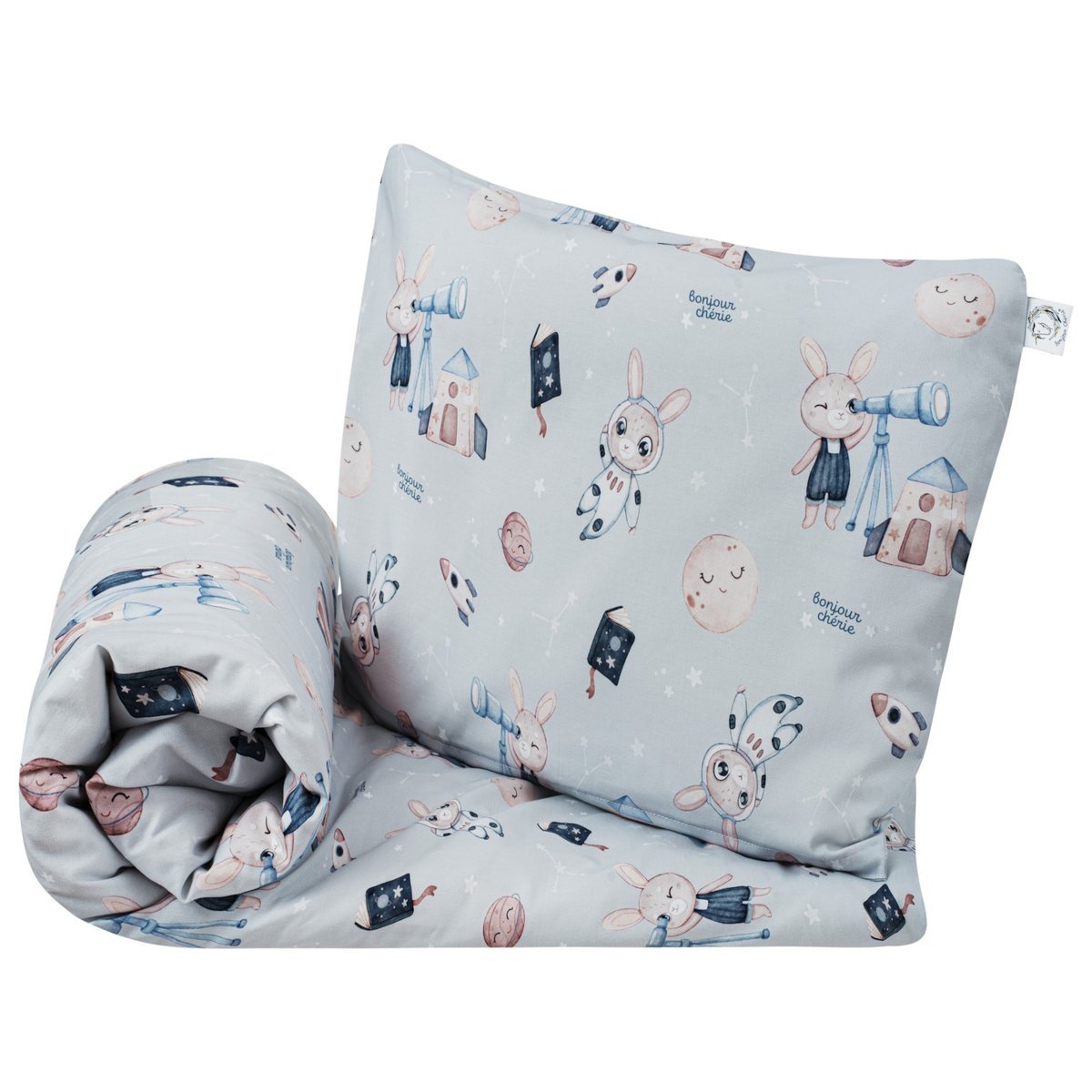 Pościel do łóżeczka 2 el. (poszewki) Królik Astronom 120x90, 40x60