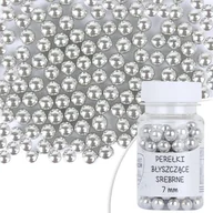 Dodatki do ciast w proszku - Posypka cukrowa PEREŁKI BŁYSZCZĄCE SREBRNE ⌀ 7 mm Sweet Decor, 40 g - miniaturka - grafika 1