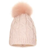 Czapki damskie - Czapka zimowa damska z naturalnym jenotem IWA Jasny róż - miniaturka - grafika 1