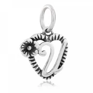 Charmsy - Murrano Charms Zawieszka Koralik Srebrny IMIĘ MIŁOŚCI U SR-026 - miniaturka - grafika 1