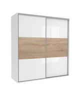 Szafy - Szafa Tivoli 240X210 B/4Bp/2Ds Biały Połysk / Dąb Sonoma - miniaturka - grafika 1