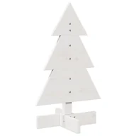 Choinki - vidaXL Drewniana choinka do udekorowania, biała, 60 cm, sosnowa - miniaturka - grafika 1