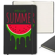 Notesy i bloczki - CZARNY NOTES 120 stron Z Gumką Zakładką HELLO SUMMER Ciekawe Wzory - miniaturka - grafika 1