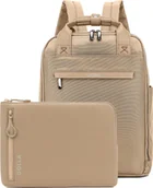 Torby na laptopy - Zestaw plecak i pokrowiec na laptopa 15 cali, kawa, oferta specjalna: w tym słuchawki Bluetooth (kolor losowy) - tylko do wyczerpania zapasów! nadaje się do urządzeń do 38 cm - miniaturka - grafika 1