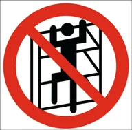 Akcesoria BHP - Tabliczka ZAKAZ WCHODZENIA NA REGAŁY 20x20cm PCV 1mm - miniaturka - grafika 1