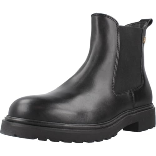Tommy Hilfiger Damskie TH LEATHER CLEATED CHELSEA FW0FW08766 niskie kozaki, czarne (czarne), 6,5, Czarny, 40 EU