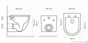 Kompakty WC - Oltens Hamnes miska WC wisząca PureRim czarny mat z powłoką SmartClean z deską wolnoopadającą 42514300 - miniaturka - grafika 1