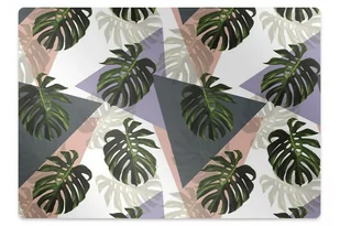Mata pod fotel biurowy Monstera wzór 140x100 cm - Podnóżki, podpórki, podkładki - miniaturka - grafika 1