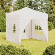Pawilony ogrodowe - Składany namiot imprezowy ze ściankami, biały, 2x2 m - miniaturka - grafika 1
