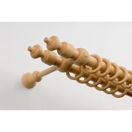 Karnisze - Karnisz Hermes podwójny kółko drewniane 150 cm buk - miniaturka - grafika 1