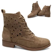 Botki damskie - Damskie Ażurowe Botki Wiosna Lato Zamek Oddychające Kowbojki S.Barski 41 - miniaturka - grafika 1