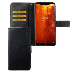 Etui Nokia 8.1 / Nokia X7 Etui na telefon komórkowy Pokrowiec ochronny z klapką i miejscem na kartę Czarny - Etui i futerały do telefonów - miniaturka - grafika 1