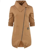 Bluzy damskie - Cienka długa bluza ze skośnym suwakiem i kominem BEATA - Empik - miniaturka - grafika 1