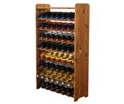 Pozostałe akcesoria barmańskie - Drewniany regał stojak na wino z półką - RW31 na 56 butelek Olcha Drewno sosnowe / Wamar-Sosenka - miniaturka - grafika 1