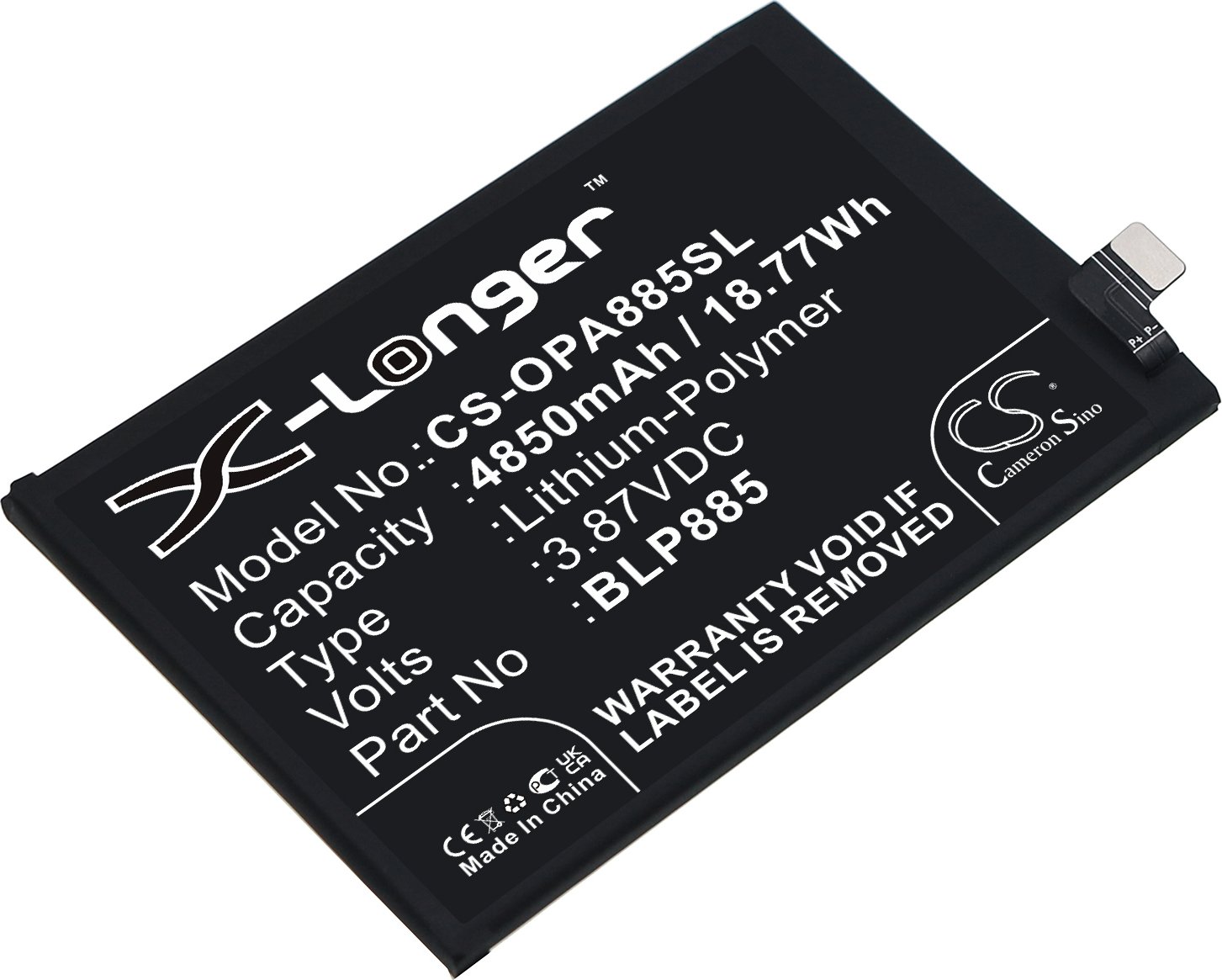 TECHTEK Baterie kompatybilny z [OPPO] A96, CPH2333 zastępuje BLP885