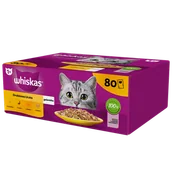 Mokra karma dla kotów - WHISKAS Adult saszetka 80 x 85 g Drobiowa Uczta - mokra karma pełnoporcjowa dla dorosłych kotów, w galaretce (kawałki z: kurczakiem, kaczką, drobiem, indykiem) - miniaturka - grafika 1