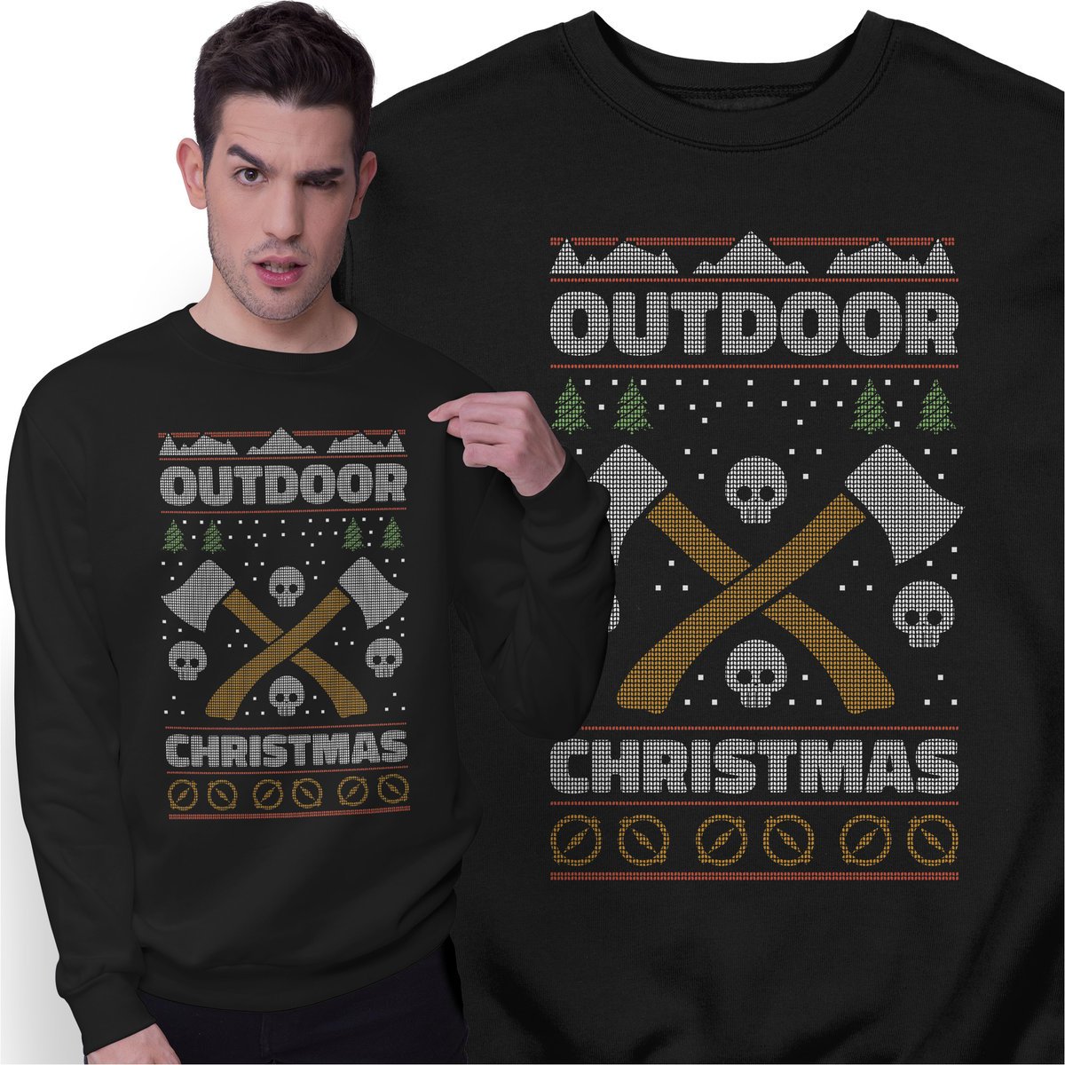 Świąteczna Bluza Prezent Święta dla Drwala Świąteczny Sweter Topór Las