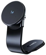 Uchwyty samochodowe do telefonów - Uchwyt samochodowy Wozinsky WCZ2Y2S magnetyczny z ładowarką indukcyjną 15W MagSafe do samochodu na kokpit - czarny - miniaturka - grafika 1