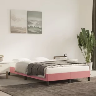 Lumarko Rama łóżka, różowa, 120 x 200 cm, tapicerowana aksamitem - Łóżka - miniaturka - grafika 1