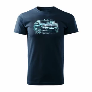 Koszulka kolekcjonerska z samochodem BMW serii 5 M5 męska granatowa REGULAR-L - Koszulki męskie - miniaturka - grafika 1