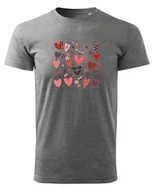 Koszulki i topy damskie - Koszulka na Walentynki Kochaj Całym Sercem Ciemnoszary XL - miniaturka - grafika 1