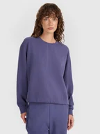 Bluzy damskie - 4F Bluza dresowa nierozpinana z modalem damska - granatowa L - miniaturka - grafika 1