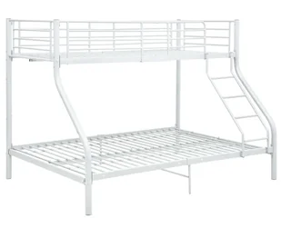 Łóżko piętrowe kolor biały metal 140x200 cm/90x200 cm W7-G89 - Łóżka - miniaturka - grafika 1