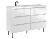 Szafki łazienkowe - Szafka Stojąca Z Umywalką ETH 120 cm S Lewa - Biały Wysoki Połysk - miniaturka - grafika 1